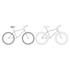 Bicycle  grey set  icon .