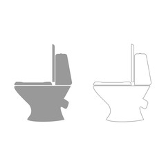 Toilet bowl  grey set  icon .