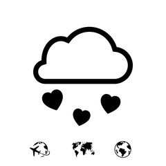 from the cloud falling hearts icon stock vector illustration flat design