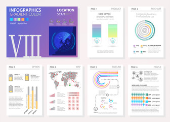 Infographic set. Big set of infographic vector elements for web, print, magazine, flyer, brochure, media, marketing and advertising concepts.