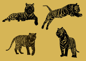 Fototapeta na wymiar Tiger silhouette