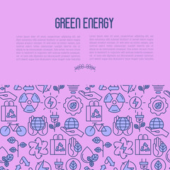 Ecology concept with thin line icons for environmental, recycling, renewable energy, nature. Save Earth concept. Vector illustration.