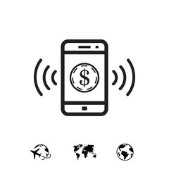 phone and money icon stock vector illustration flat design