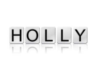 Holly Concept Tiled Word Isolated on White