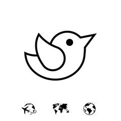 bird icon stock vector illustration flat design