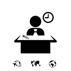 man sitting at the table icon stock vector illustration flat design