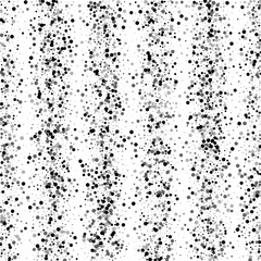 Dense black dots. Scatter vertical lines with dense black dots on white background. Vector illustration.