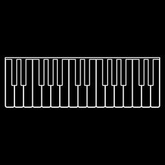 Piano keys white color path  icon .