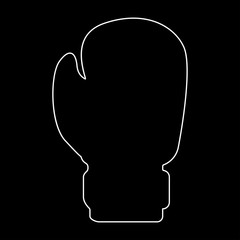 Boxing glove white color path  icon .