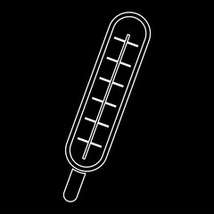 Medical thermometer white color path  icon .