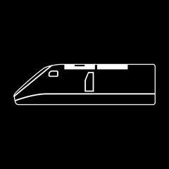 Speed train white color path  icon .