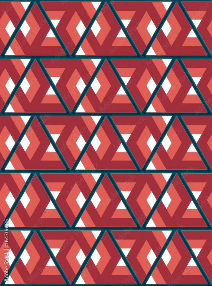 Poster Modern background with cool triangular shapes pattern 3d rendering