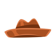 Brown vintage fedora hat vector Illustration