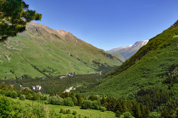 Mountain landscape. North Caucasian ridge, the district of the village of Terskol.