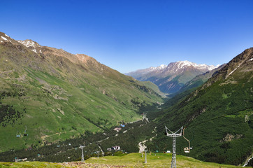 Fototapeta na wymiar Mountain landscape. North Caucasian ridge, the district of the village of Terskol.