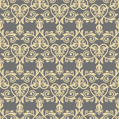Classic seamless vector brown and golden pattern. Traditional orient ornament. Classic vintage background