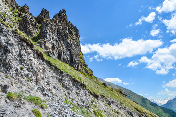 Mountain landscape. North Caucasian ridge, the district of the village of Terskol.