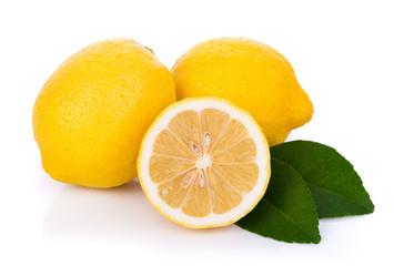 Fresh lemon isolated on white background