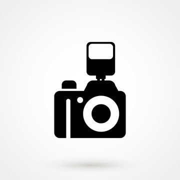 camera symbol on gray background