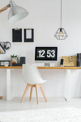 Wooden desk in room