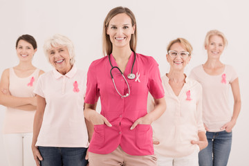 Female doctor with women