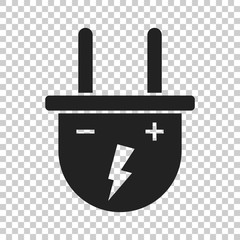 Plug vector icon. Power wire cable flat illustration.