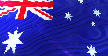 3D rendering of australia flag,  independence day, sydney