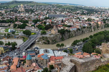 Tbilisi, Georgia, Eastern Europe - View from Narikala Fortress over Old Tbilisi and the Mtkvari River. © willcop