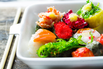 Zushi or Sushi in a Japanese food cuisine