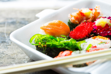 Zushi or Sushi in a Japanese food cuisine