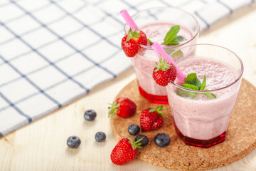 healthy berry smoothie in glass