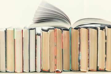 Composition with books on the table