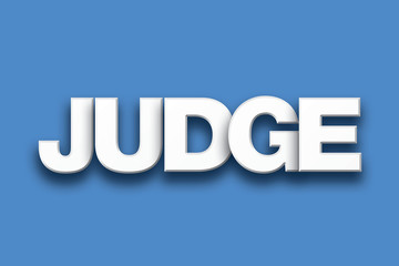 Judge Theme Word Art on Colorful Background