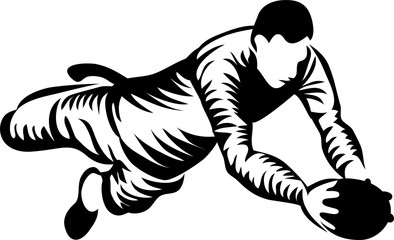 Fototapeta na wymiar Rugby player - stylized illustration