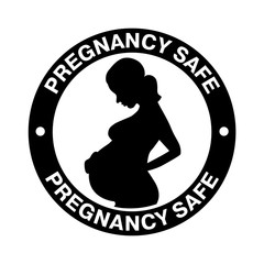 Round vector stamp for products that are allowed for pregnant women. Pregnancy safe sign