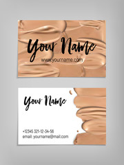 Makeup artist business card. Vector template.