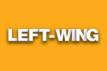 Left-Wing Theme Word Art on Colorful Background