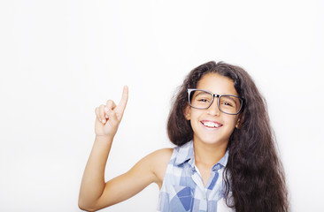 Image of a beautiful African young girl wearing glasses.