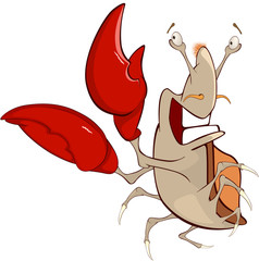  Illustration of a Cute Crab. Cartoon Character 