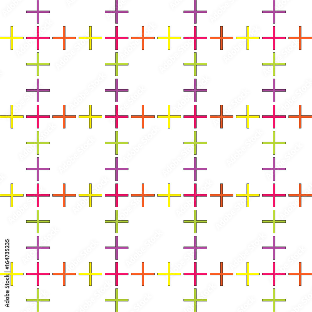 Poster seamless abstract pattern created from repetition of plus sign symbols.