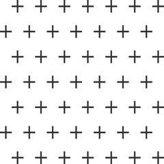 Seamless abstract pattern created from repetition of plus sign symbols.