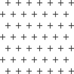 Seamless abstract pattern created from repetition of plus sign symbols.