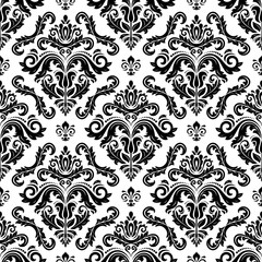 Orient vector classic black and white pattern. Seamless abstract background with repeating elements. Orient background