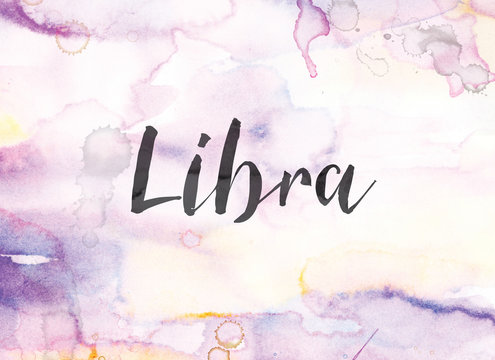 Libra Concept Watercolor and Ink Painting