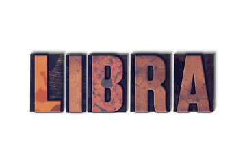 Libra Concept Isolated Letterpress Word