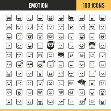 Emotion icon set. Vector illustration.