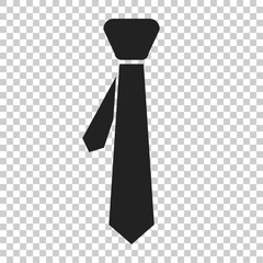Tie flat icon. Necktie vector illustration.