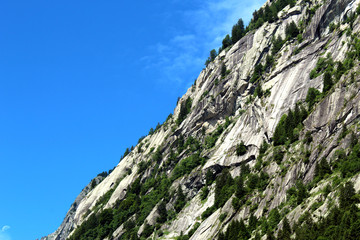 Granite slope of a mountain in the Italian Alps