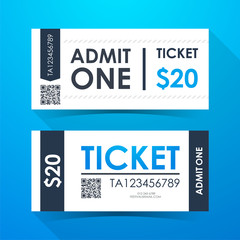 Obraz premium Ticket card. Element template for graphics design. Vector illustration.