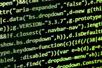 Fototapeta premium Computer source code in green